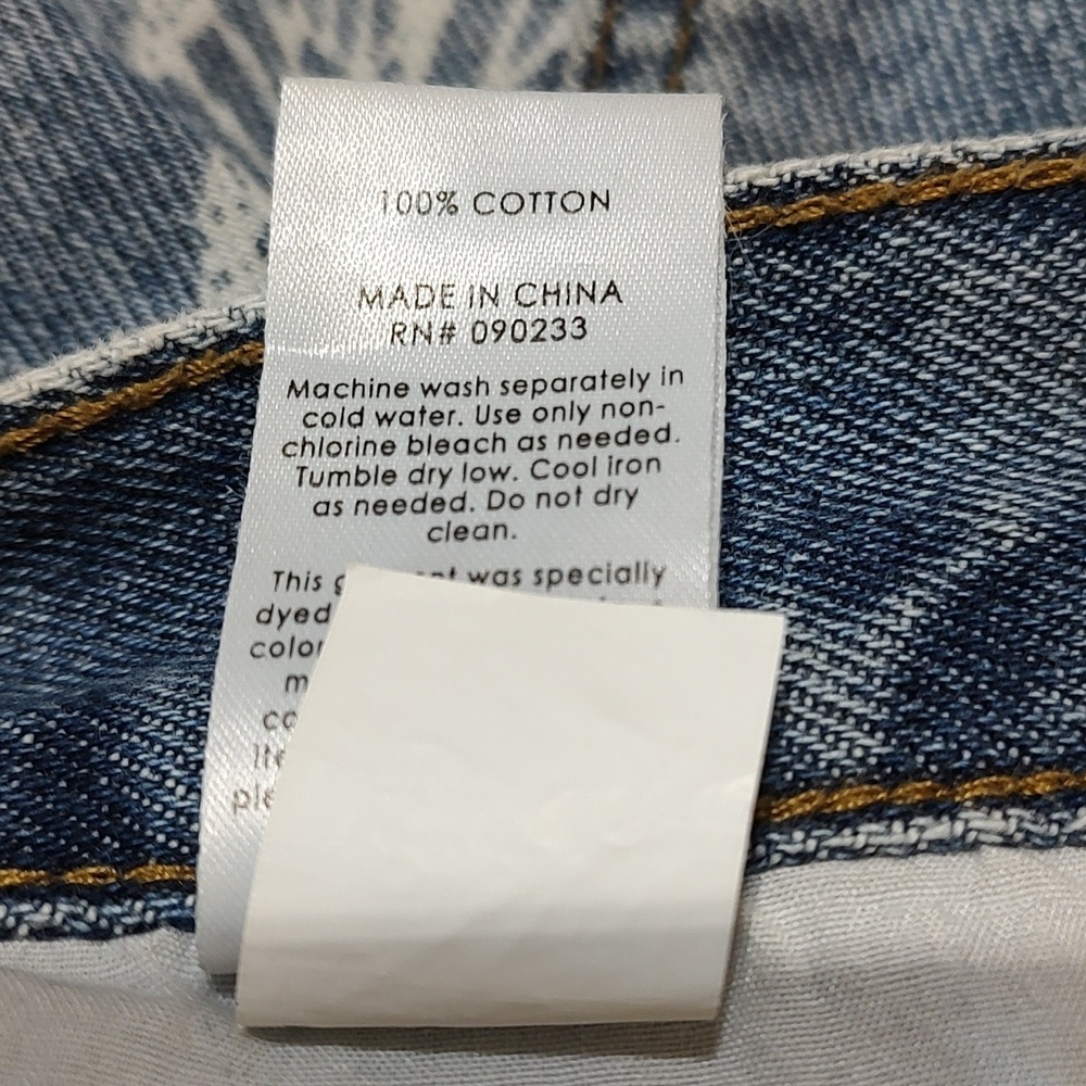 Pacsun Ultra High Rise Slim Button Fly Butterfly Theme Blue Jeans Size 26 - Picture 8 of 8
